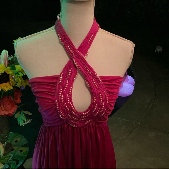 Robert Cavalli NWT $3445 Sz 40 US 4 Fushia Pink 🌸 Pearl beaded couture Dress - Picture 2 of 10